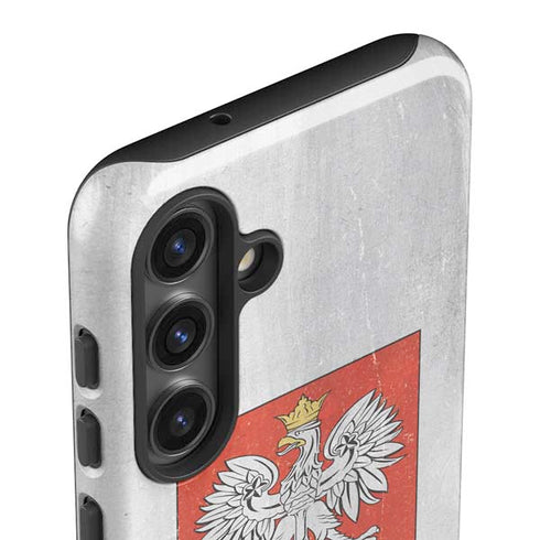 Poland Flag Distressed Galaxy S24 Plus Impact Case